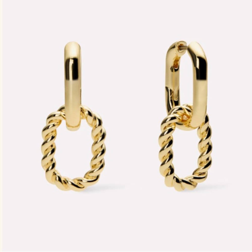 Gold Twisted Hoop Earrings